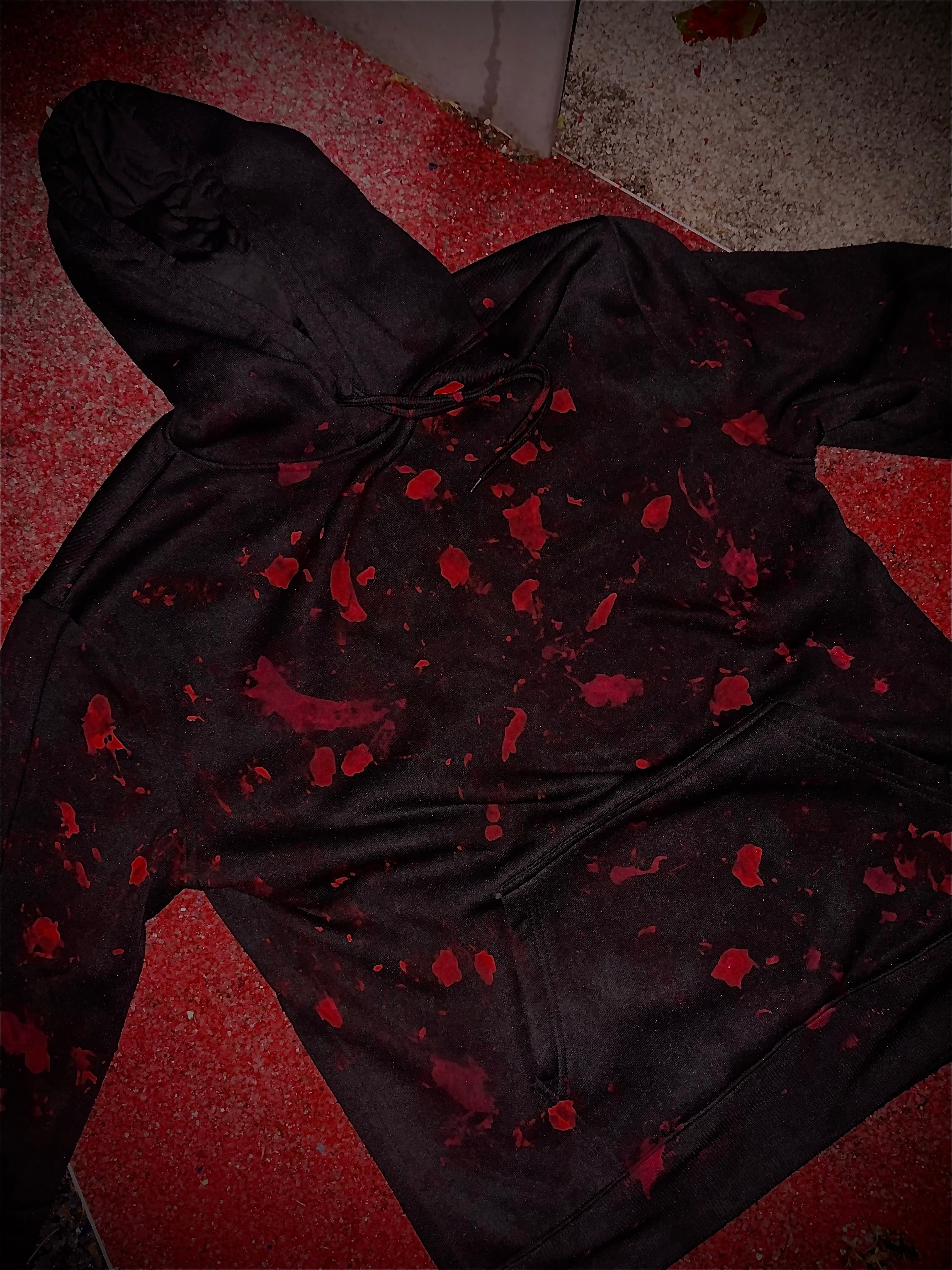 custom 1of1 hand painted “Blood Splatter” Hoodie