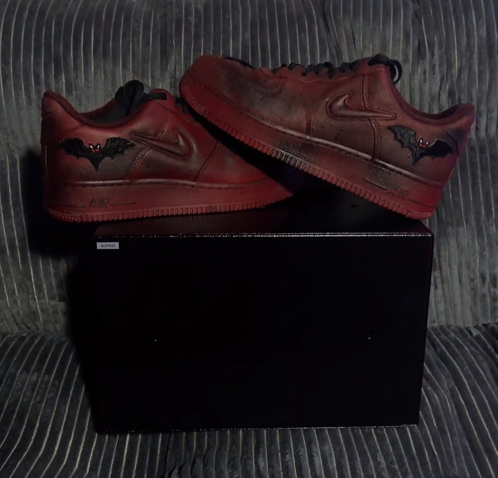Custom 1of1 “batblood” y2k style airforces
