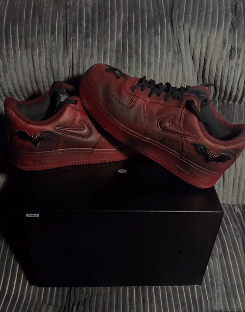 Custom 1of1 “batblood” y2k style airforces