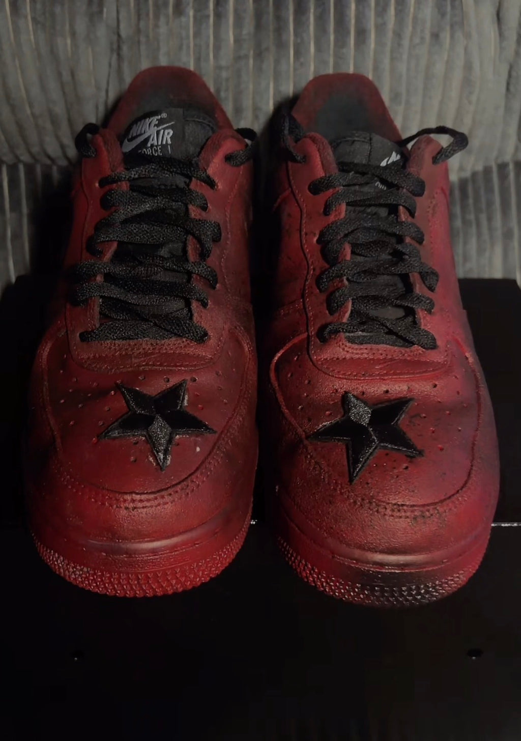 Custom 1of1 “batblood” y2k style airforces
