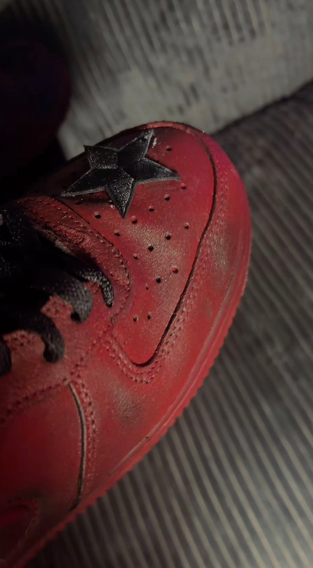 Custom 1of1 “batblood” y2k style airforces