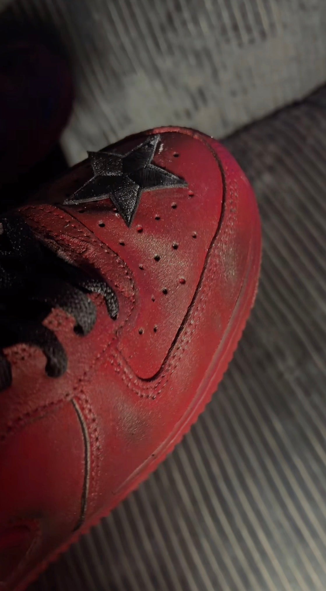 Custom 1of1 “batblood” y2k style airforces